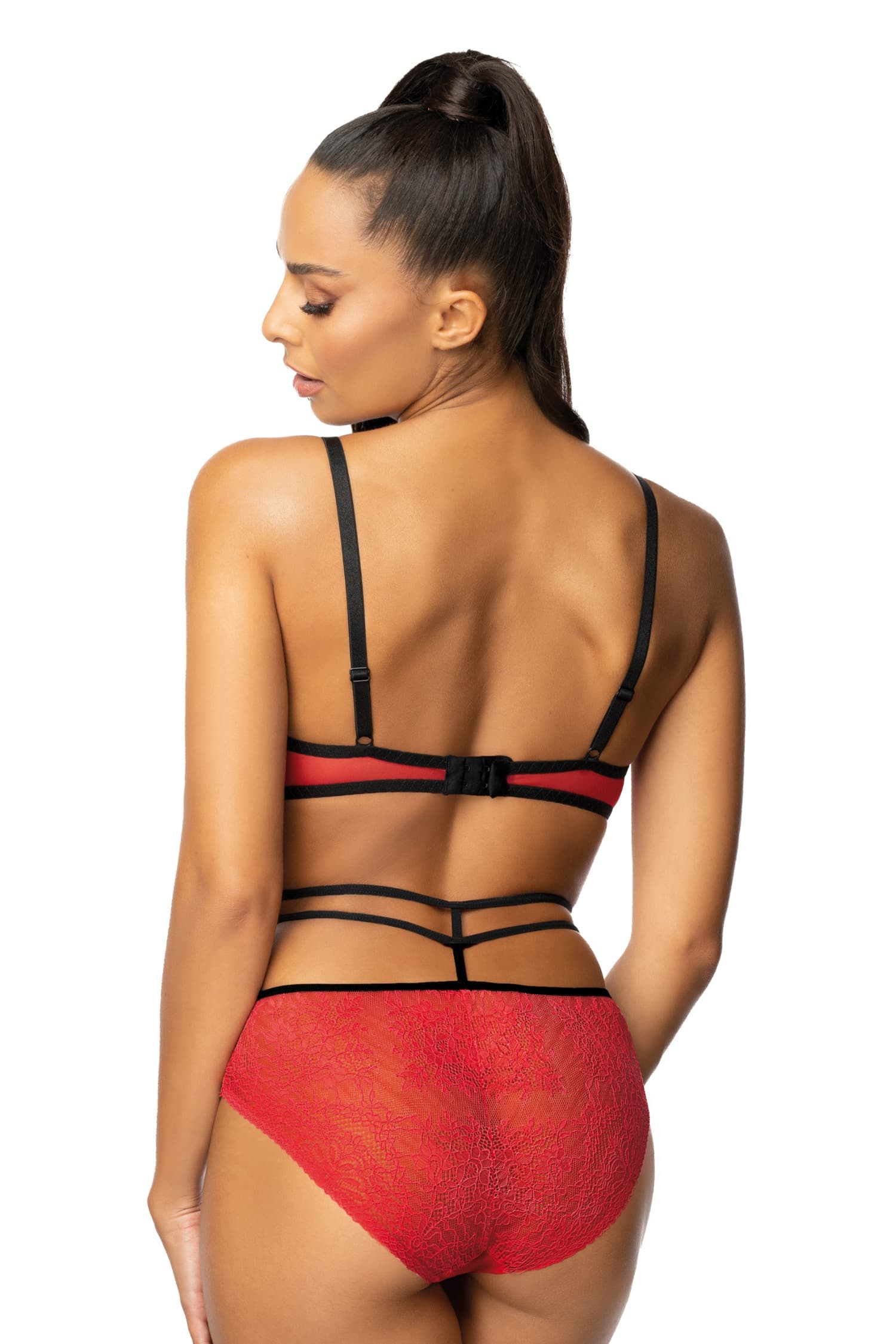 Figi loren 3636/5 czerwono czarne