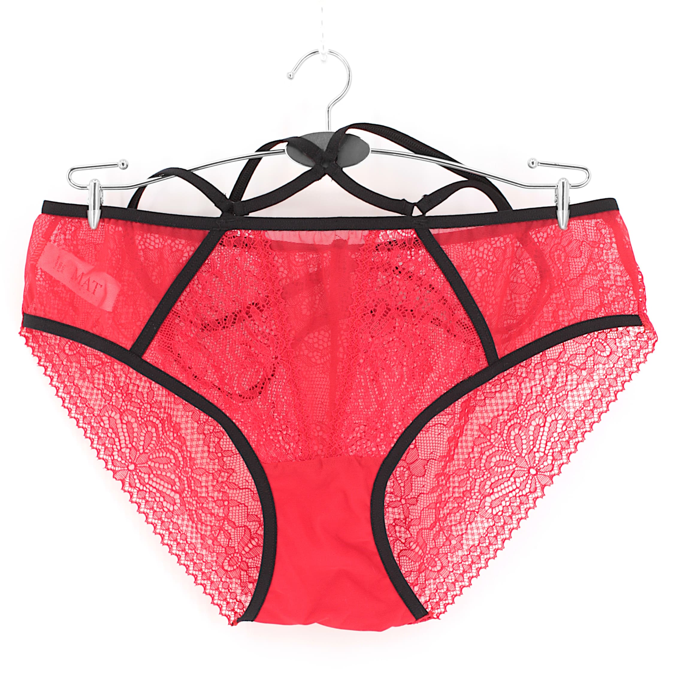 Figi loren 3636/5 czerwono czarne